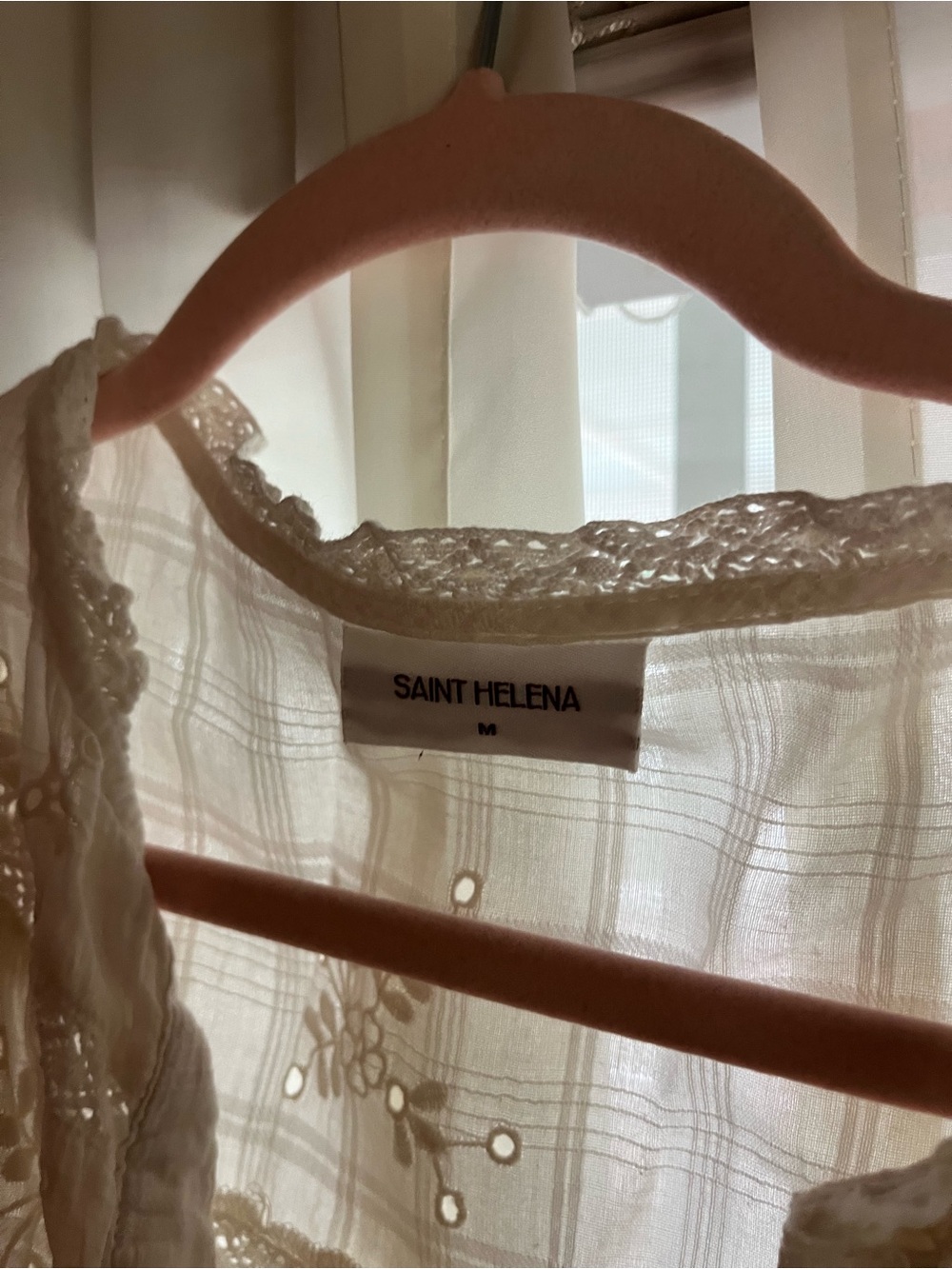 Sheer Embroidered Ivory Boho Duster - Picture 2 of 3